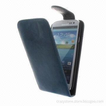 Black Leather Mobile Phone Housing for Samsung Galaxy S4/I9500
